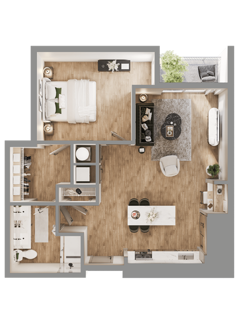 a floor plan of a house with a bedroom and a living room at Bemiston Place Apartments, Clayton, 63105
